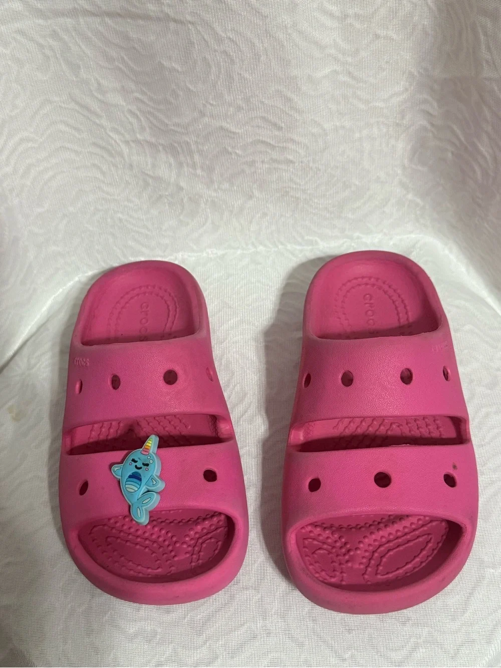 CROCS Kids Hot Pink Slide Sandals